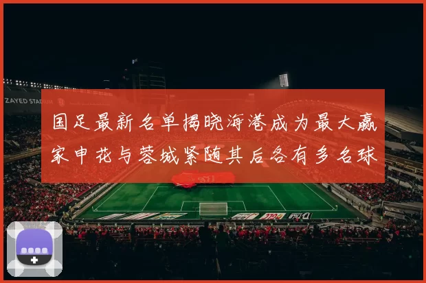 国足最新名单揭晓海港成为最大赢家申花与蓉城紧随其后各有多名球员入选